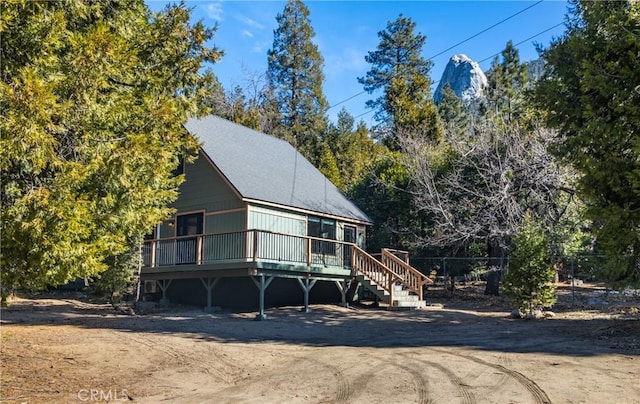 view of front of house featuring a deck