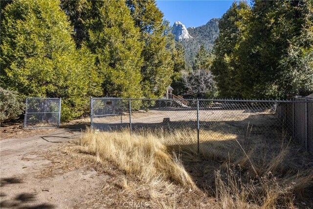 view of yard featuring a mountain view