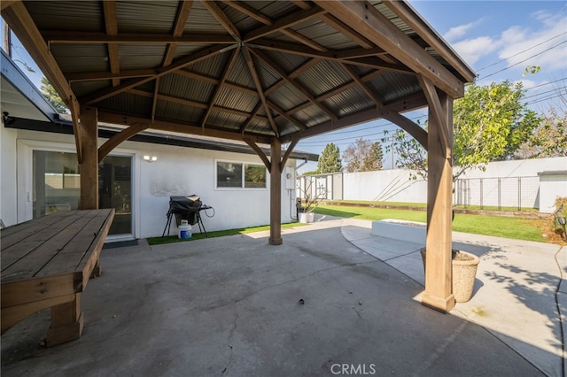 view of patio / terrace with a gazebo