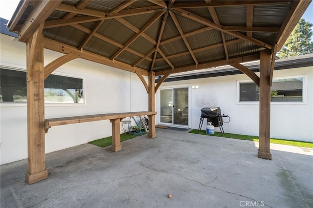 view of patio / terrace featuring a gazebo