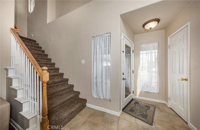 view of tiled entrance foyer