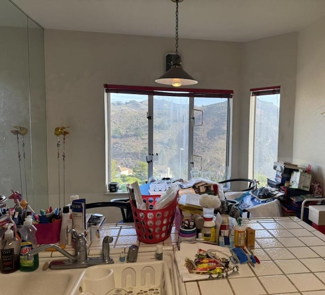 dining area with sink