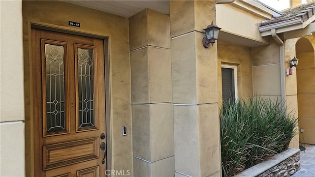 doorway to property featuring french doors