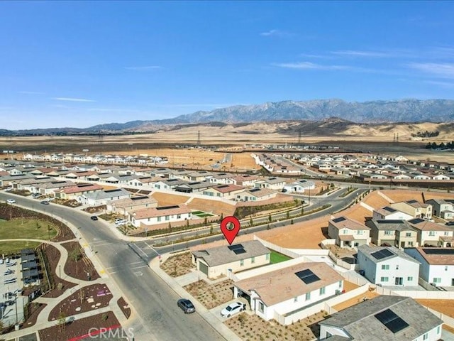 aerial view with a mountain view