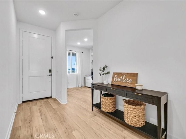 entrance foyer featuring light hardwood / wood-style flooring