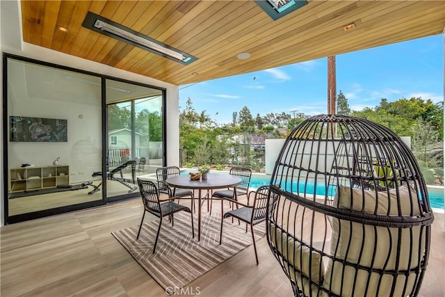 balcony with a patio area