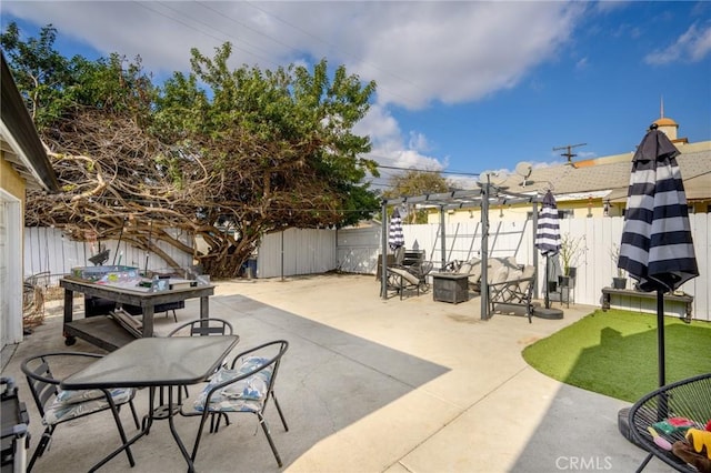 18509 Crenshaw Blvd, Torrance, CA 90504 - view of patio featuring a fenced backyard and a pergola