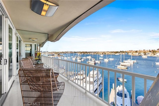 balcony with a water view