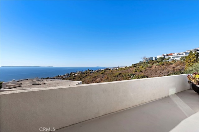 balcony with a water view