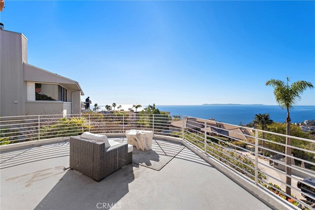 766 Pelican, Laguna Beach, CA 92651 - view of patio with a water view and a balcony