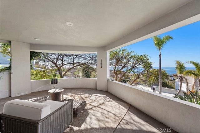 balcony with a water view