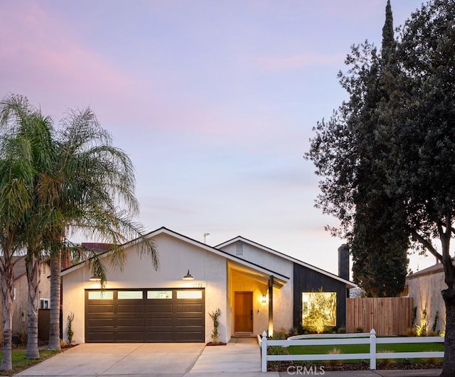 view of front of home featuring a garage