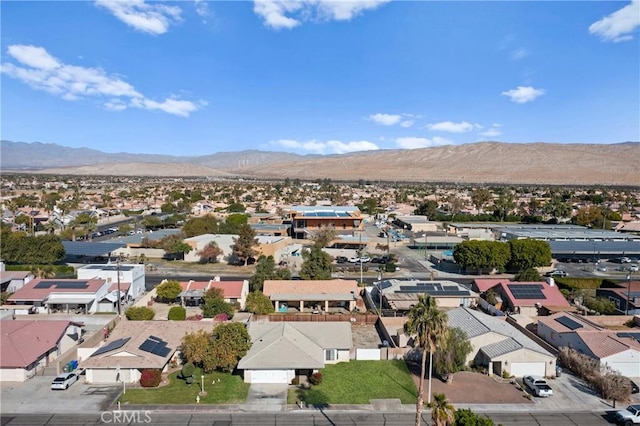 bird's eye view with a mountain view