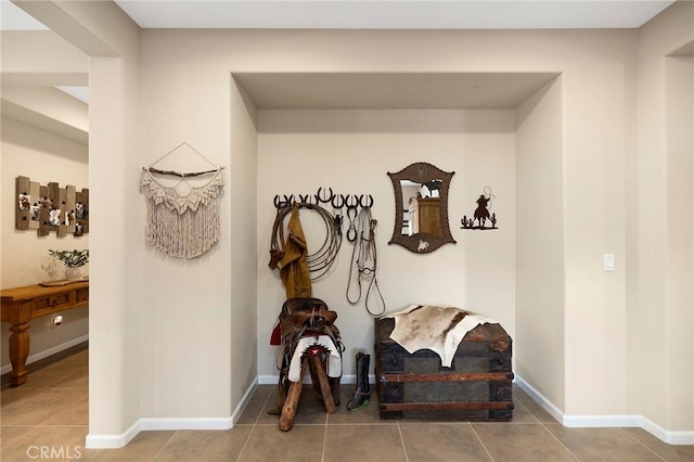 interior space featuring tile patterned flooring