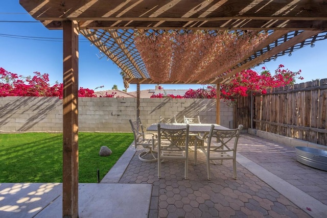 view of patio / terrace with a pergola