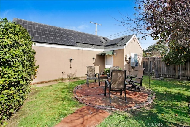 view of yard with fence and a patio