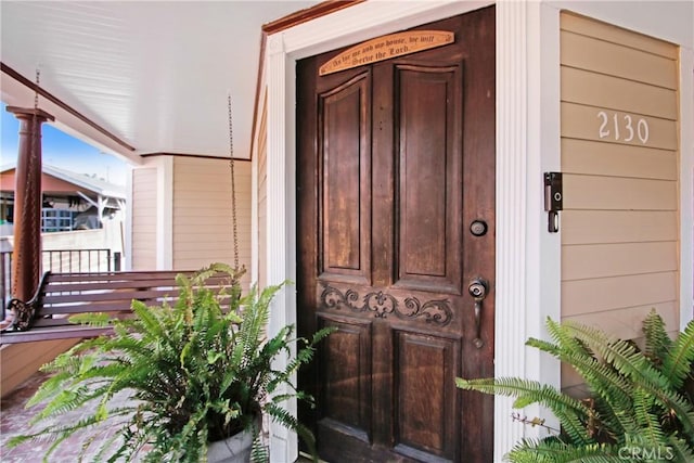 view of doorway to property