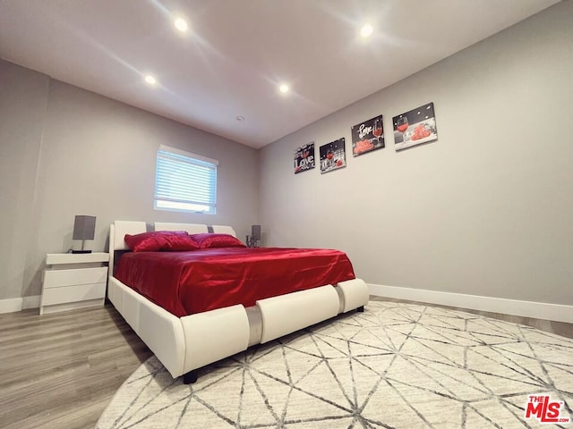 bedroom featuring wood-type flooring