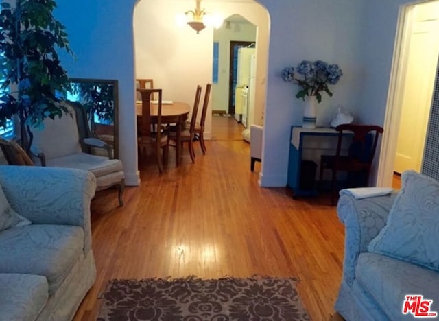 living room featuring wood-type flooring