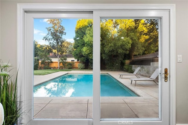 view of pool featuring a patio area