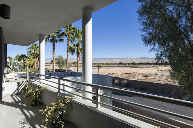 balcony with a mountain view