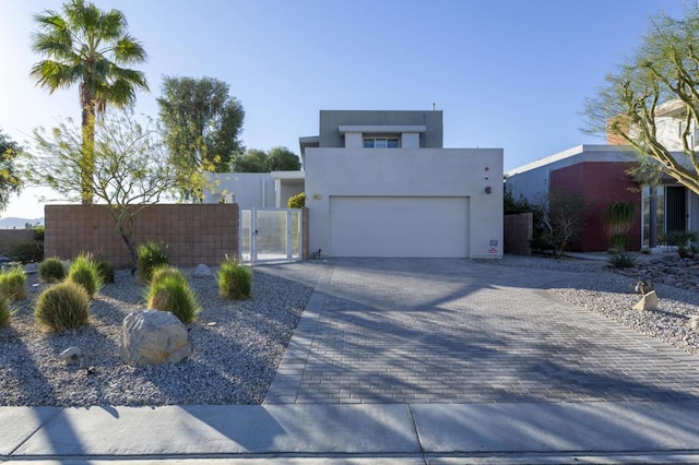 modern home featuring a garage