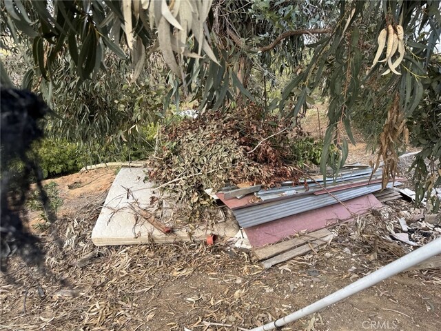 view of storm shelter