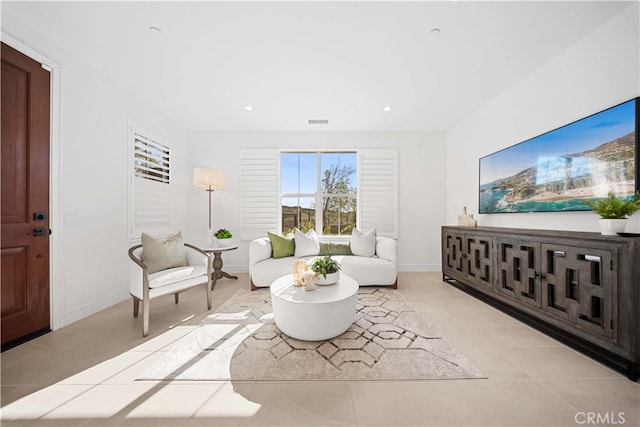 view of tiled living room