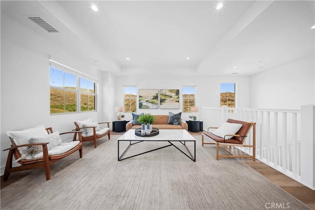 living area featuring hardwood / wood-style floors