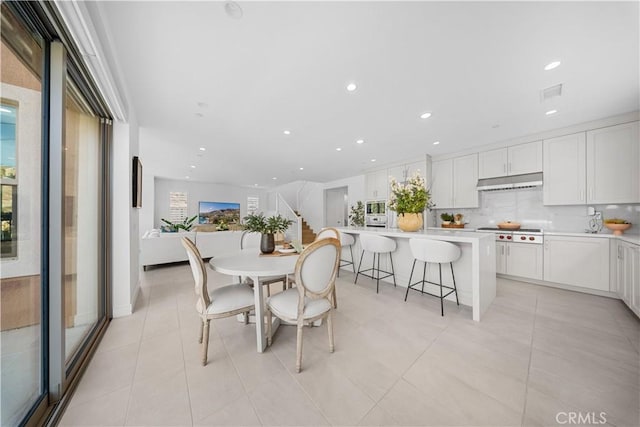 view of tiled dining area