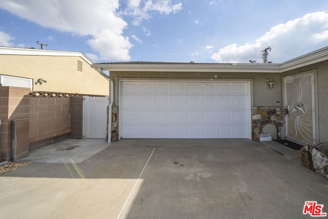 view of garage