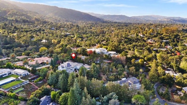 aerial view featuring a mountain view