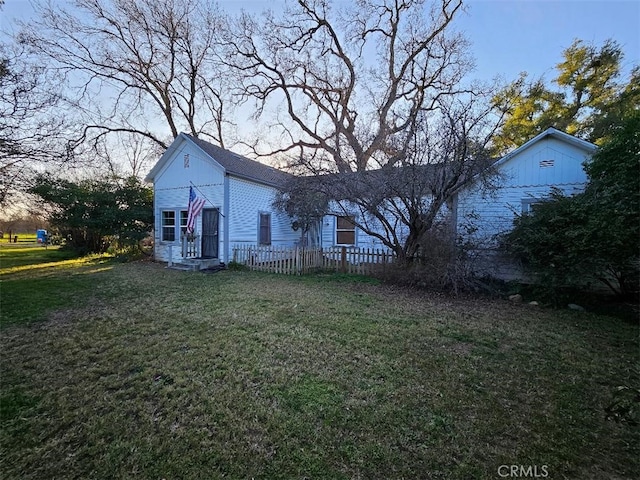 exterior space with a lawn