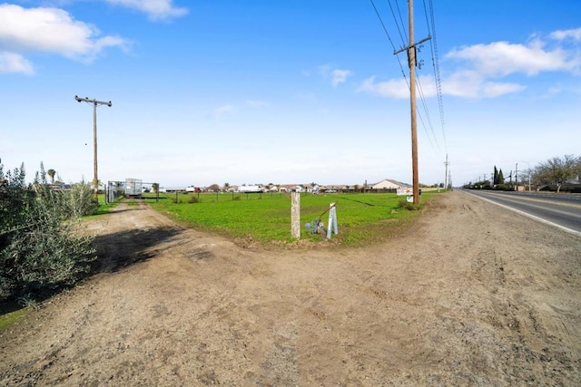 view of road featuring a rural view