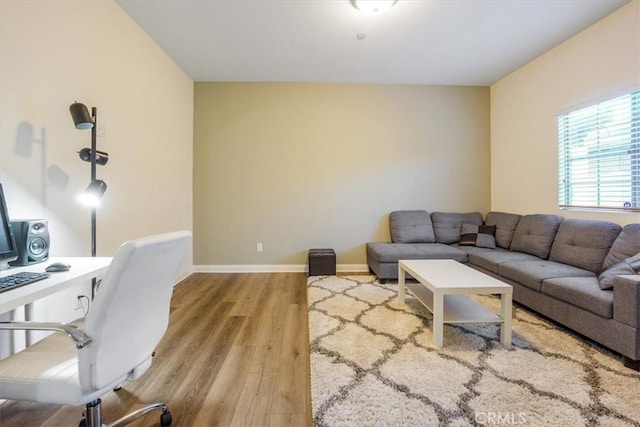 office area featuring hardwood / wood-style floors