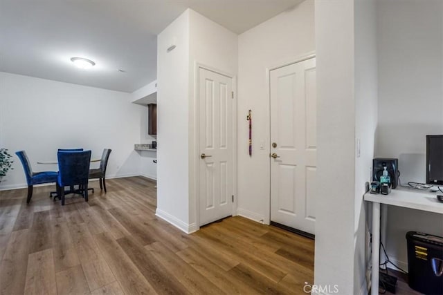 interior space with wood-type flooring