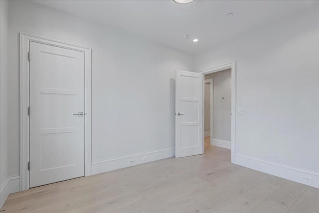 empty room featuring light wood-type flooring