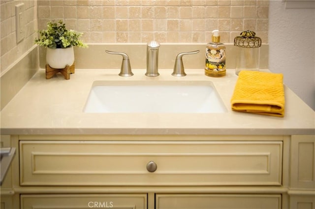 details with backsplash and vanity