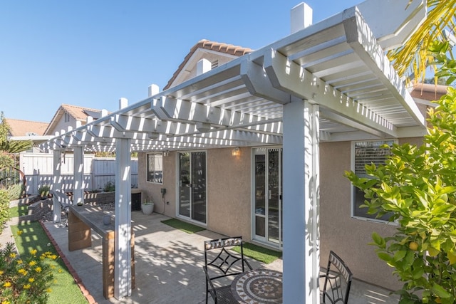 view of patio with a pergola