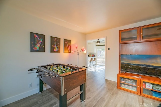 636 Talmadge Rd, Big Bear Lake, CA 92315 - rec room featuring baseboards and wood finished floors