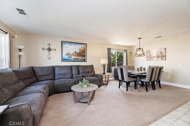 view of carpeted living room