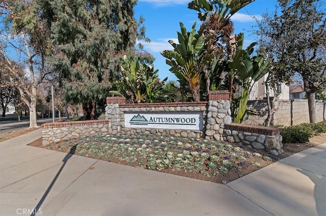 view of community sign