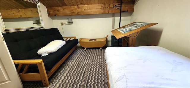 bedroom featuring wood ceiling