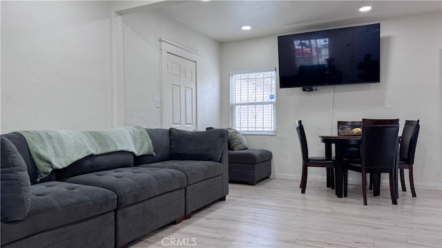 living room featuring light hardwood / wood-style floors