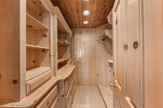 storage area featuring a sauna
