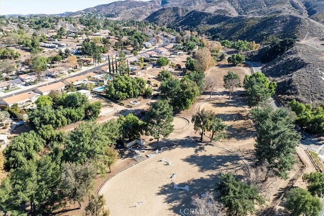 drone / aerial view with a mountain view