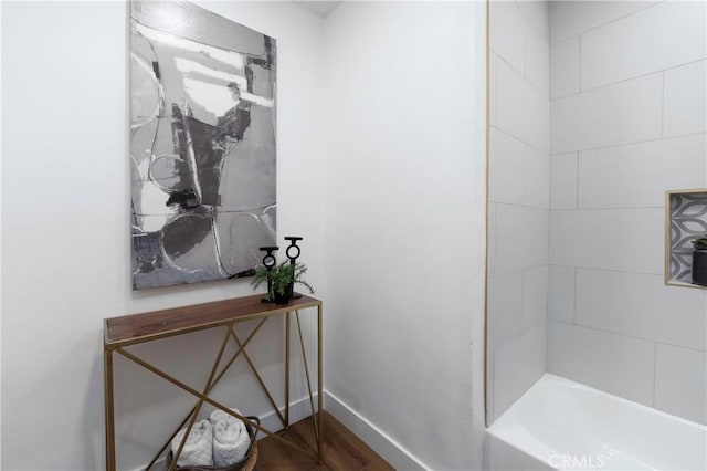 bathroom featuring hardwood / wood-style floors