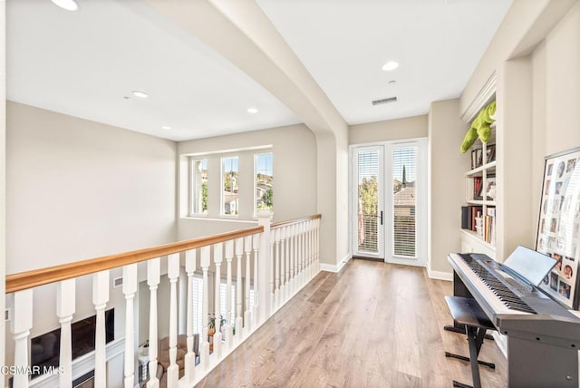 interior space with light hardwood / wood-style floors