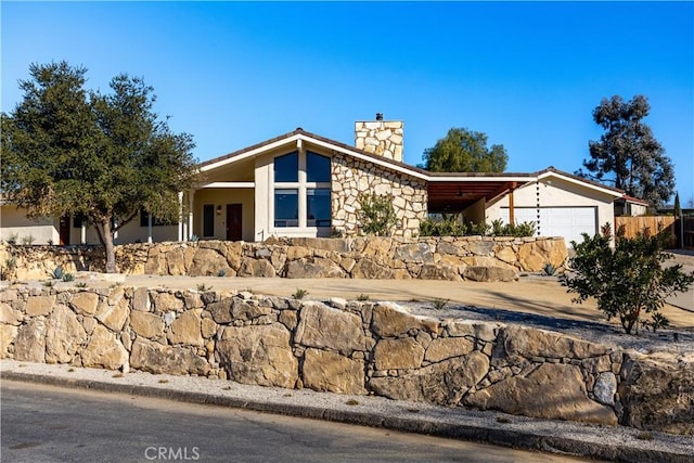 view of front of house with a garage