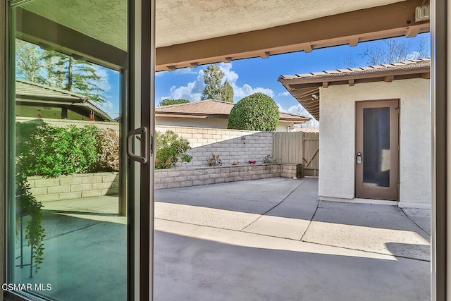 entryway with concrete flooring